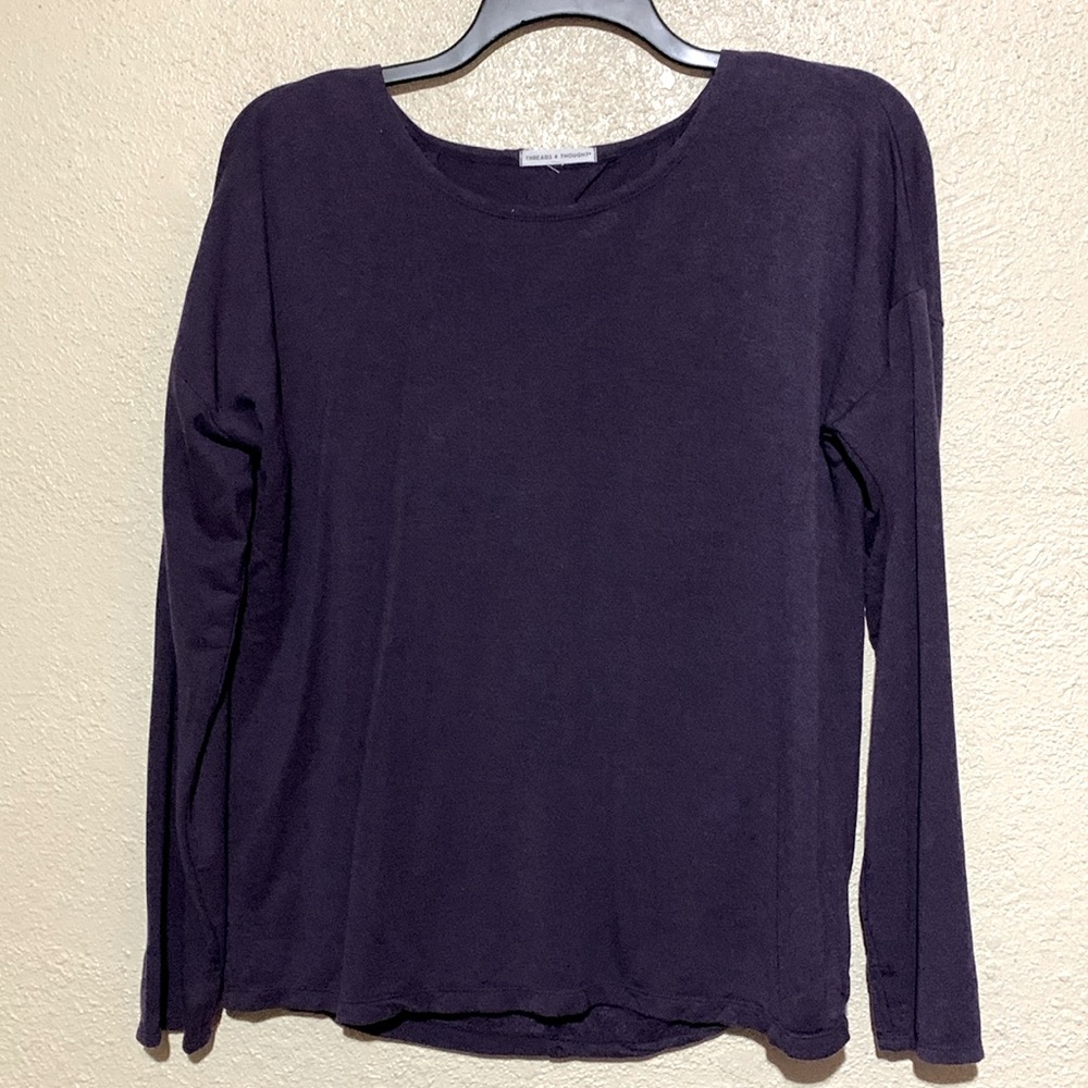 Threads 4 Thought Top Sweatshirt Sweater M Purple SOFT Stretch Modal Spandex